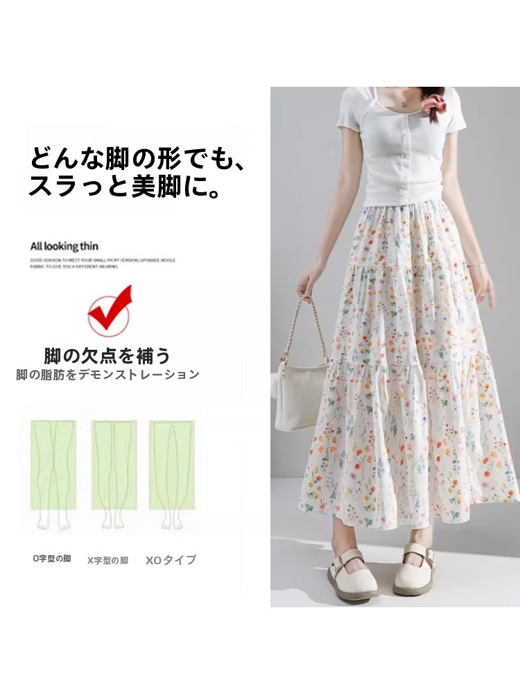 plus Size Floral Print A-Line  - đánh giá và giá Midi Skirt Floral
