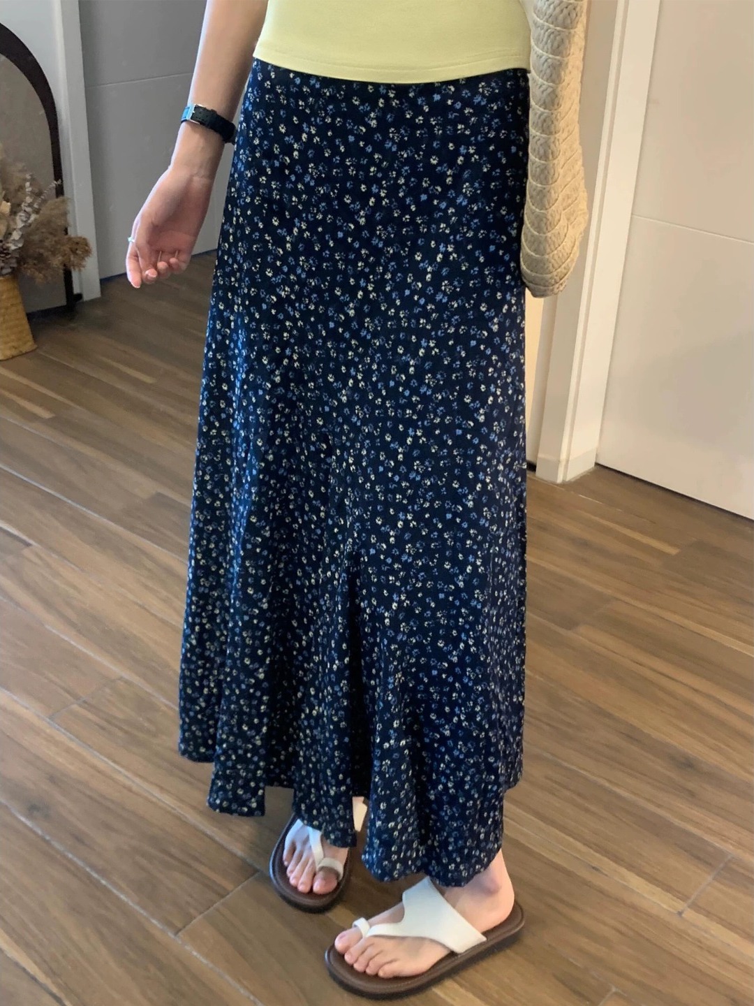 plus Size Floral Print A-Line  - đánh giá và giá Midi Skirt Floral