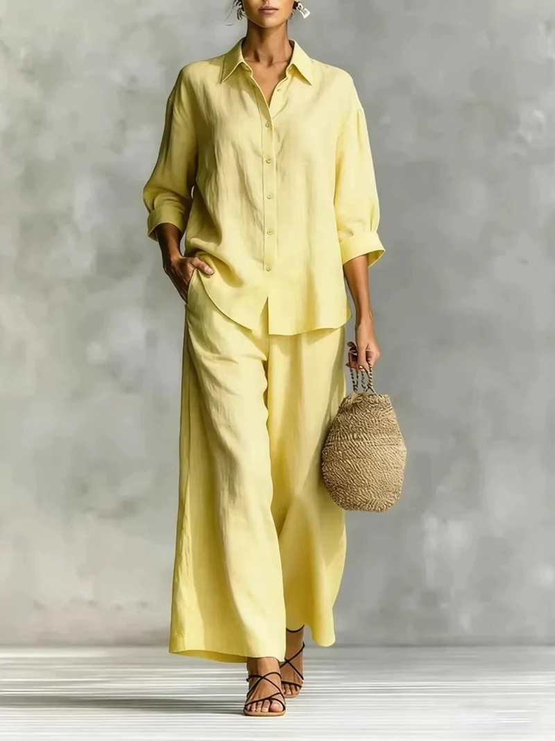 Women's New 7-Sleeve Shirt & W - đánh giá và giá Linen Pant Wide