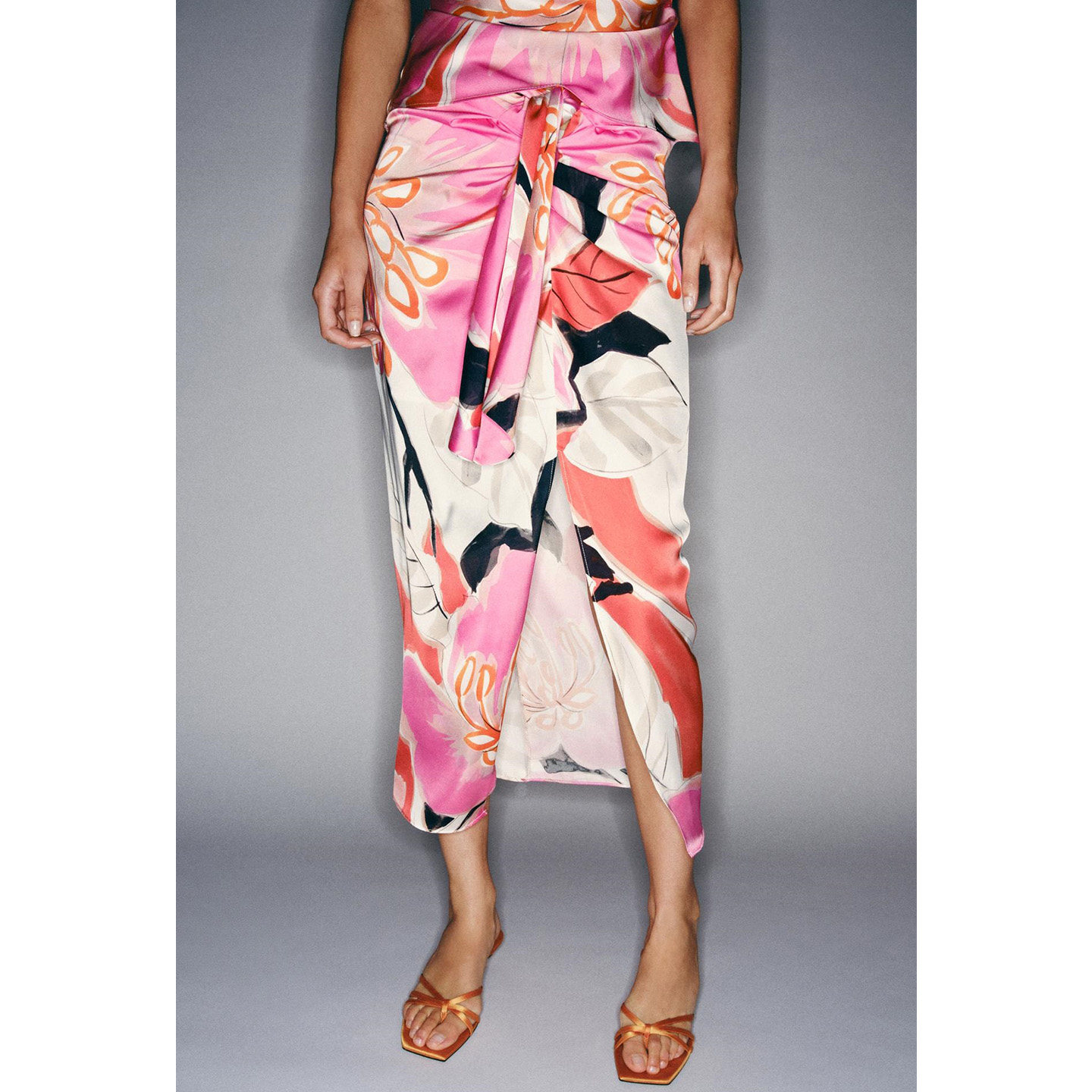 High Waist Midi Skirt round Ne - đánh giá và giá Midi Skirt Floral